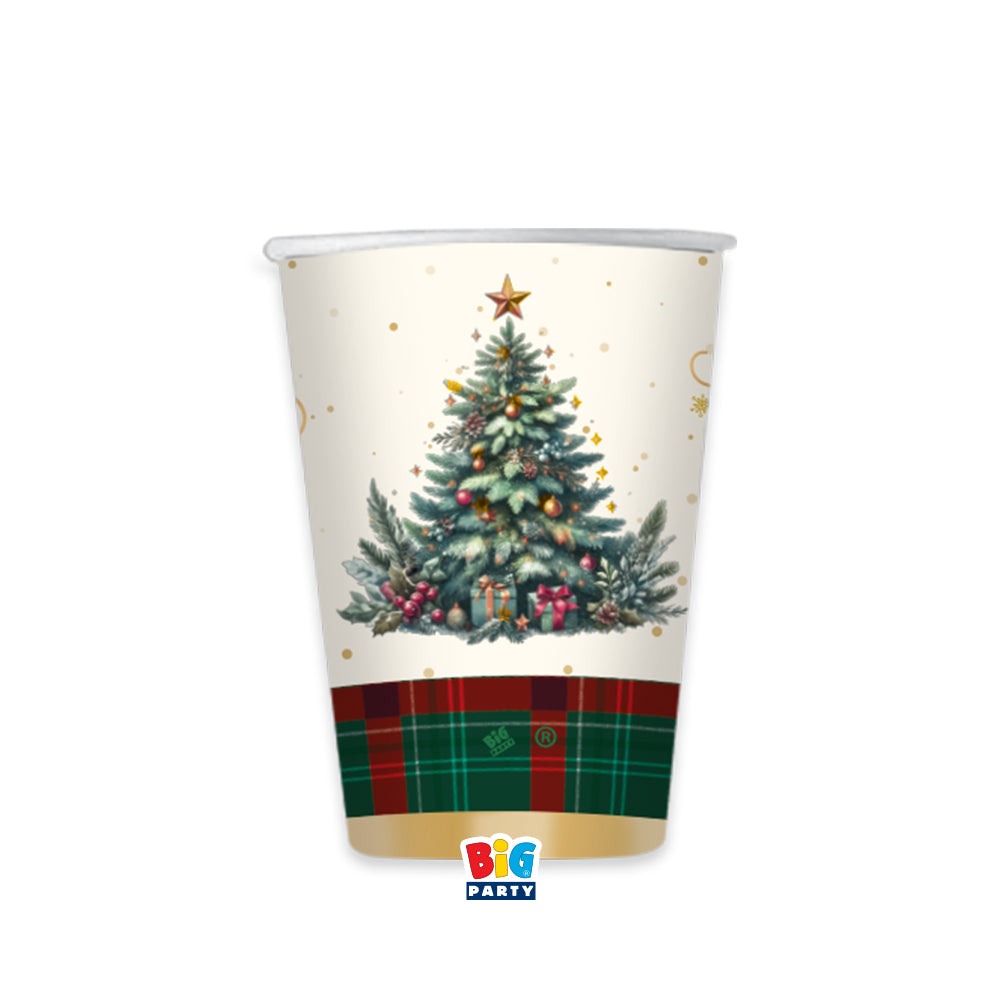 Ποτήρια Χάρτινα 250 ml  Christmas Tartan / 6 τεμ