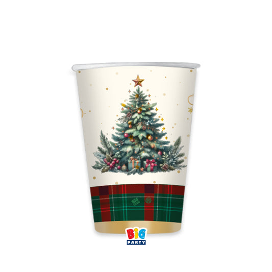 Ποτήρια Χάρτινα 250 ml  Christmas Tartan / 6 τεμ