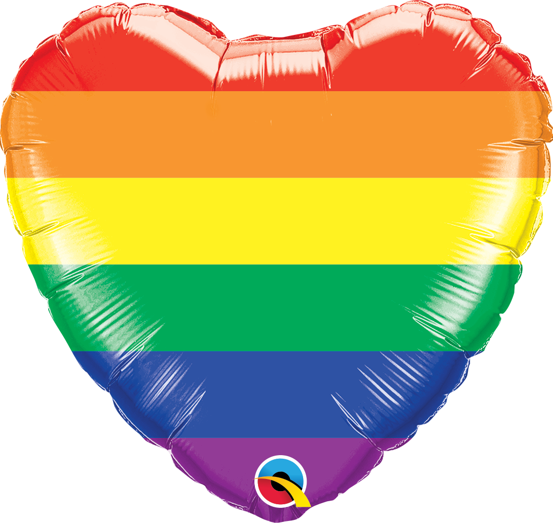 Μπαλόνι Φοιλ Καρδιά 18 Rainbow Stripes - Pride