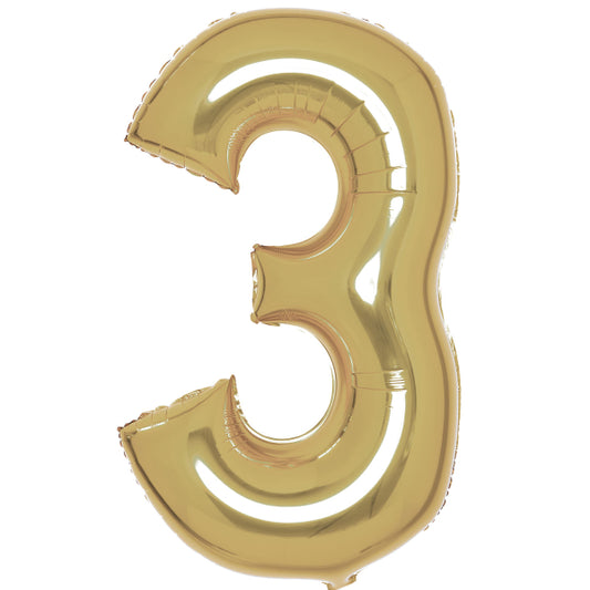 Μπαλόνι Φοιλ Νούμερο  3 Λευκόχρυσο - White Gold / 86 εκ