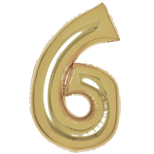 Μπαλόνι Φοιλ Νούμερο  6 Λευκόχρυσο - White Gold / 86 εκ