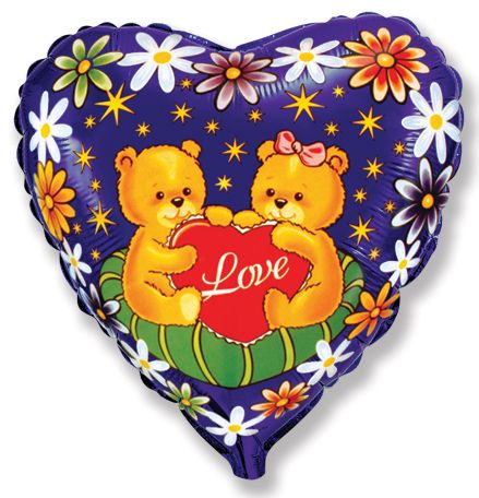 Μπαλόνι Φοιλ 18 Καρδιά Love Αρκουδάκια / 46 εκ