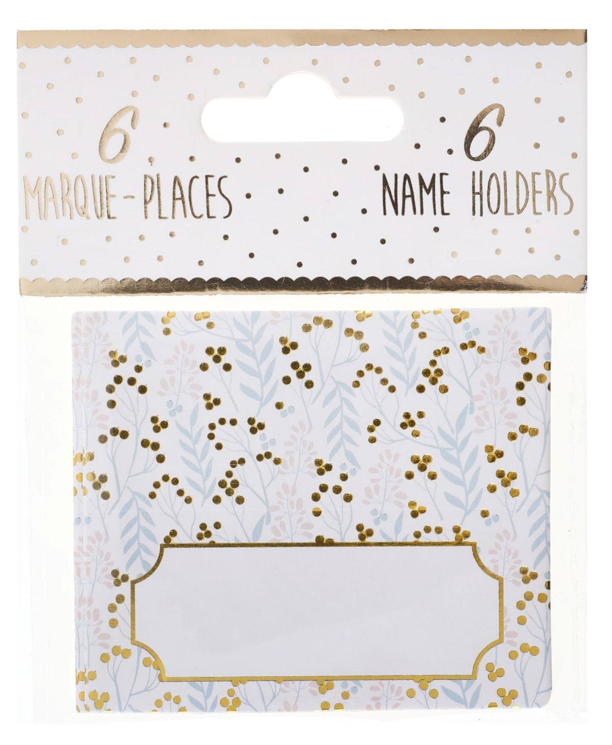Κάρτες Θέσεων Placecard Χρυσό, Ροζ & Σιελ  7 x 3 εκ / 10 τμχ