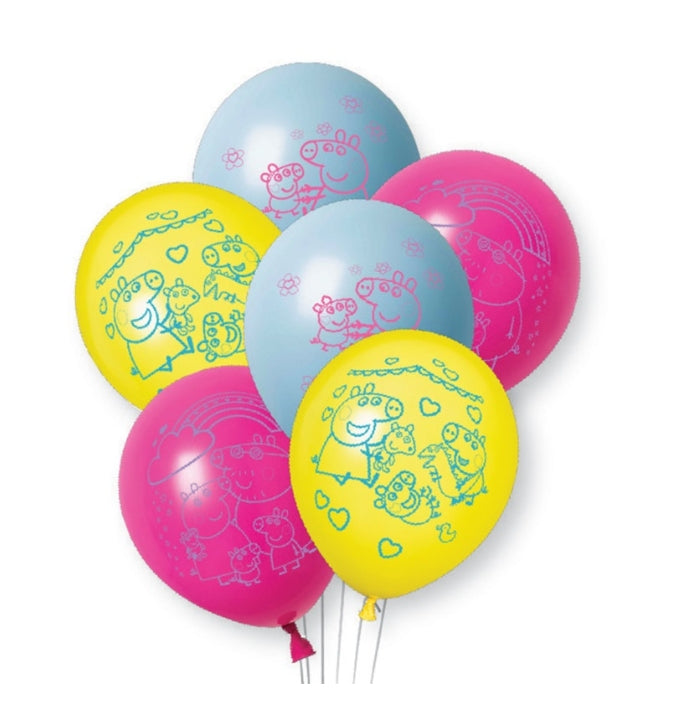Peppa Pig Printed 12 Latex Balloons 8ct