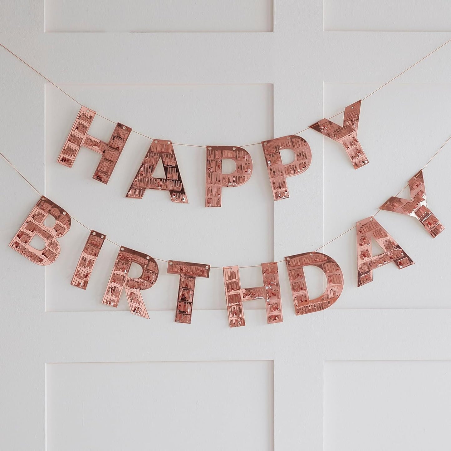 Rose Gold Fringe Happy Birthday Bunting