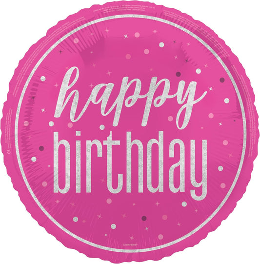 Μπαλόνι Φοιλ 18 Happy Birthday Φούξια / 46 εκ