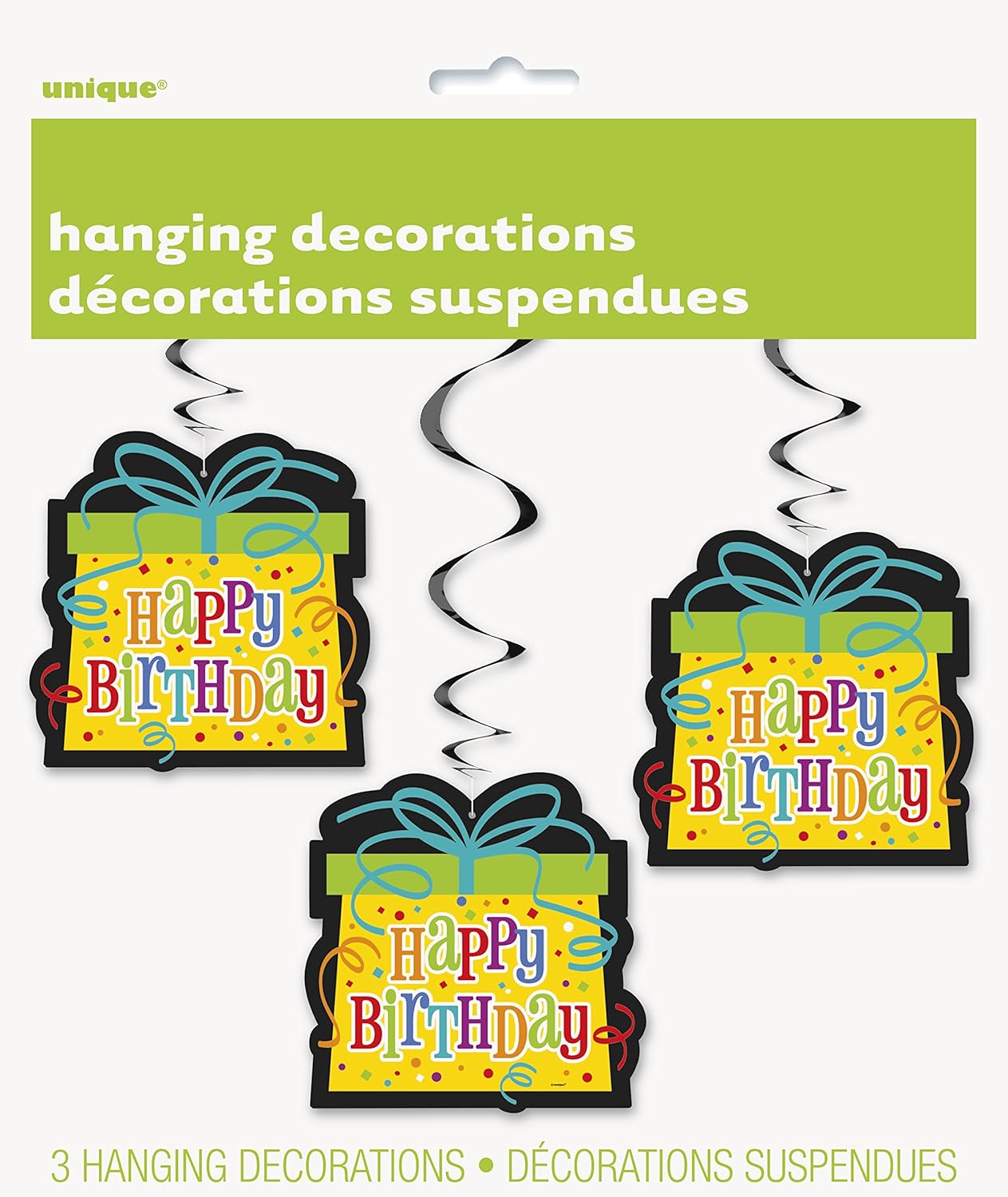 Κρεμαστά Διακοσμητικά 81εκ Happy Birthday - Hanging Swirl Decorations / 3 τμχ