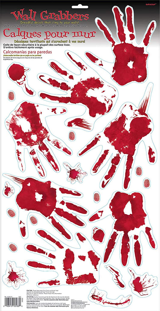 23 Wall Grabbers Bloody Hand Prints & Splatter Foil 2.1 - 23 cm