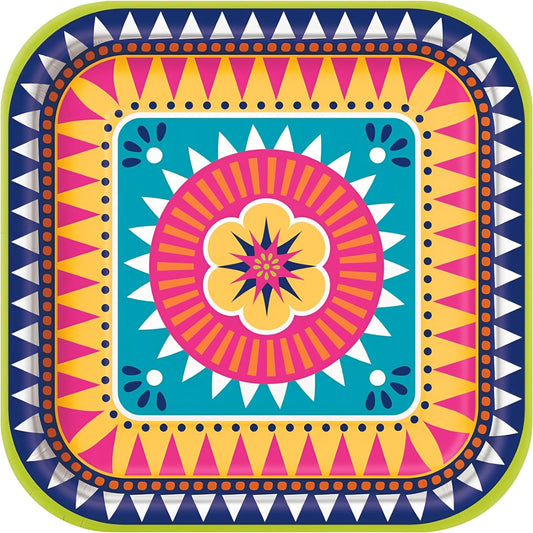 Πιάτα χάρτινα φαγητού Boho Fiesta 23εκ / 8 τεμ