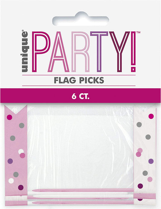 Διακοσμητικές Οδοντογλυφίδες  Ροζ Pink Glitz  / 6 τεμ