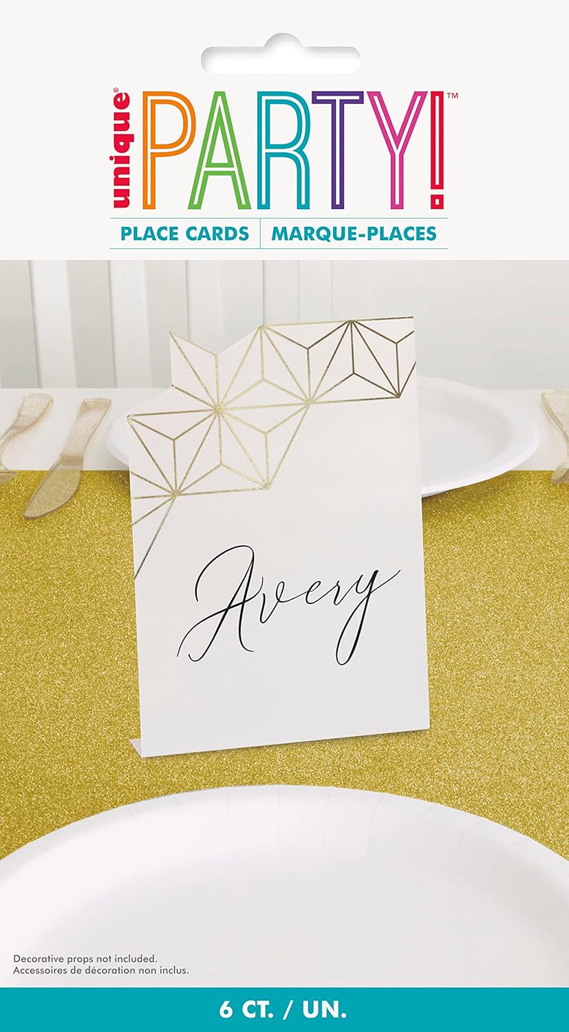 Κάρτες Θέσεων για το Τραπέζι σε Μαύρο και Χρυσό / 6 τεμ.