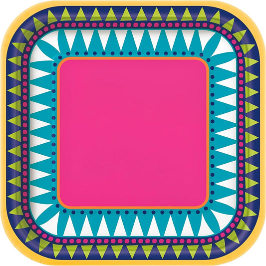 Πιάτα χάρτινα Γλυκού Boho Fiesta 18εκ / 10 τεμ