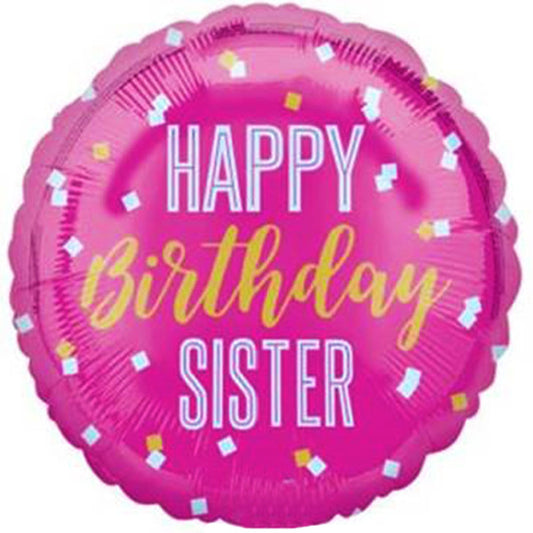 Μπαλόνι Φοιλ 18 Happy Birthday Sister / 46 εκ