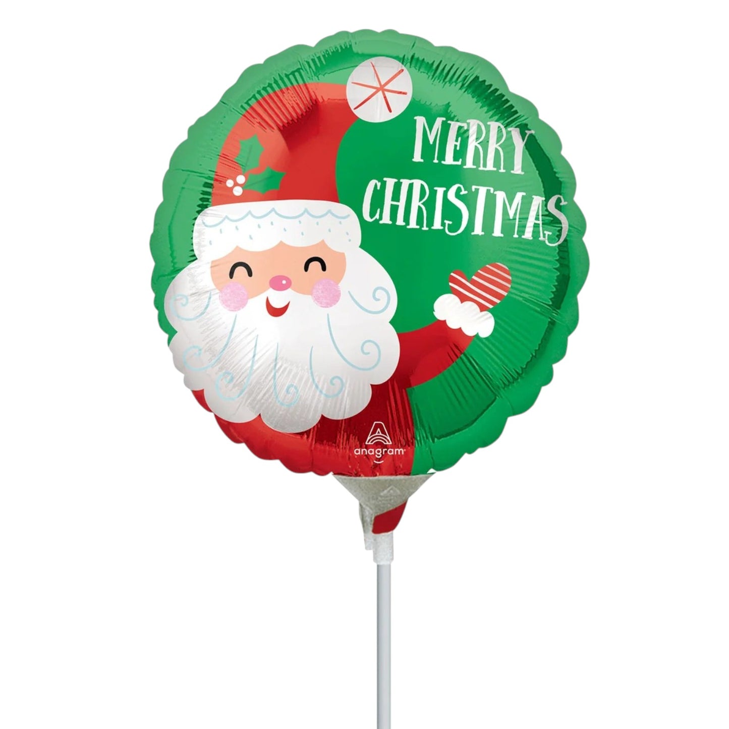 9'' Mini Shape Μπαλόνι Χαμογελαστός Άγιος Βασίλης
