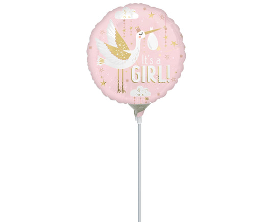 9'' Mini Shape Μπαλόνι Πελαργός It's a girl