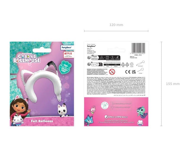 9'' Μπαλόνι Gabby - Στέκα Αυτάκια Γατούλας