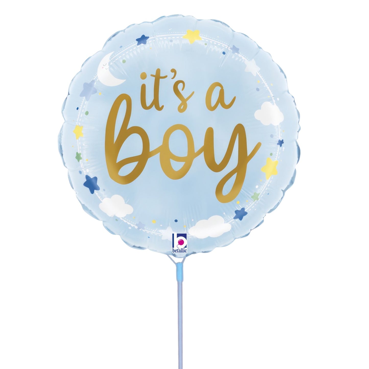 9'' Mini Shape Μπαλόνι It's A Boy με αστεράκια