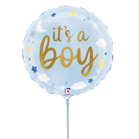 9'' Mini Shape Μπαλόνι It's A Boy με αστεράκια