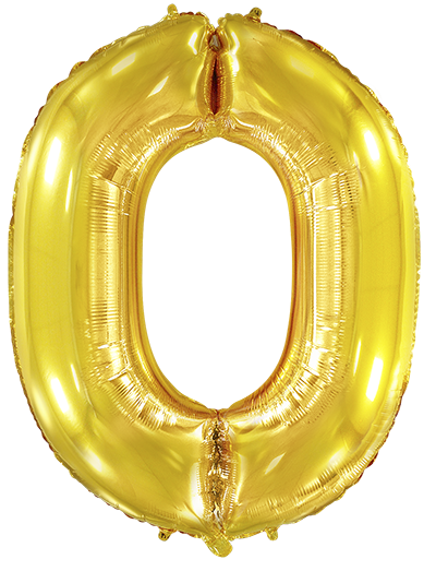 Μπαλόνι Φοιλ Σχήμα Χρυσό Νούμερο 0 - Συσκευασμένο