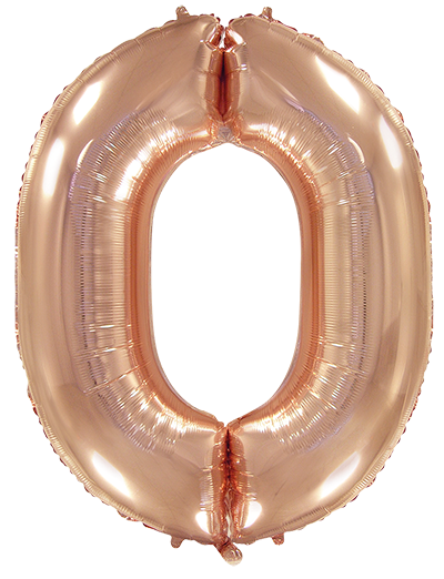 Μπαλόνι Φοιλ Σχήμα Ροζ Χρυσό Νούμερο 0  Ασυσκεύαστο