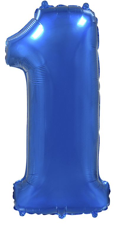 Μπαλόνι Φοιλ Σχήμα Μπλε Νούμερο 1 - Συσκευασμένο