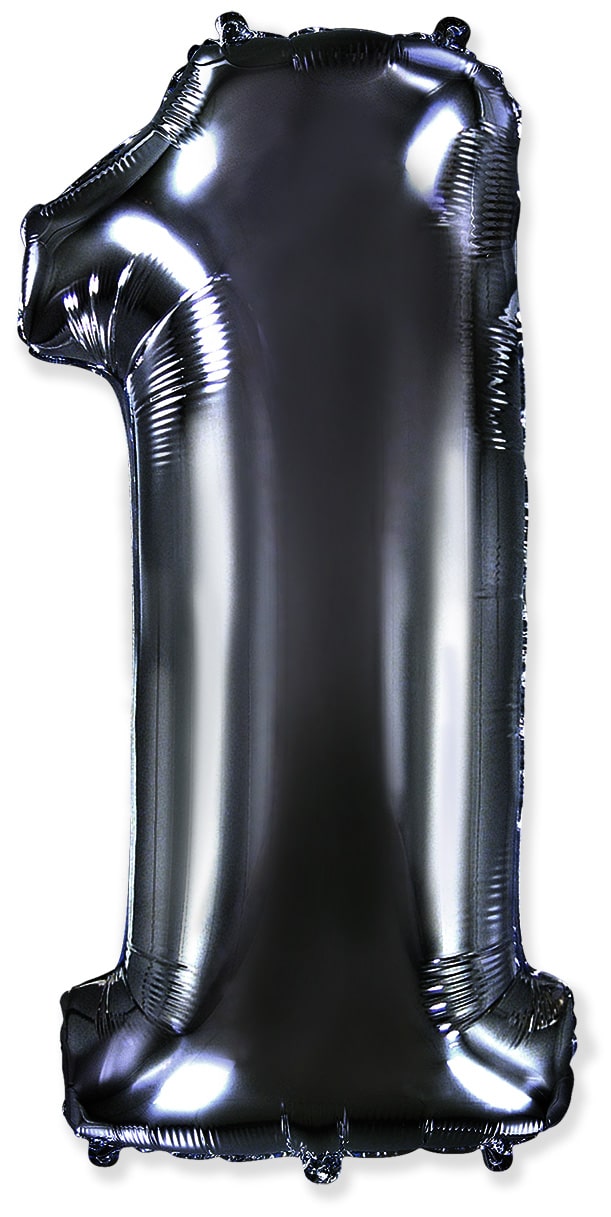 Μπαλόνι Φοιλ Σχήμα Μαύρο Νούμερο 1 Ασυσκεύαστο 