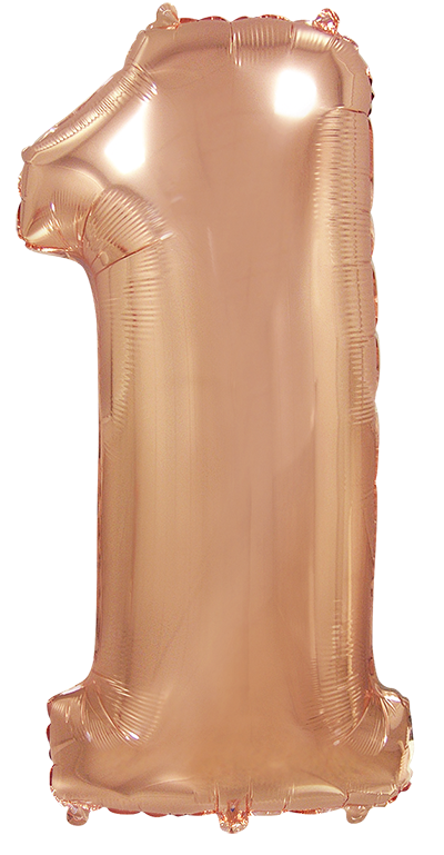 Μπαλόνι Φοιλ Σχήμα Ροζ Χρυσό Νούμερο 1 Ασυσκεύαστο