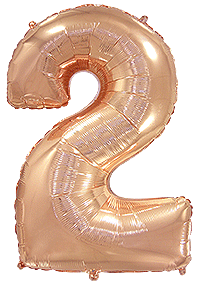 Μπαλόνι Φοιλ Σχήμα Ροζ Χρυσό Νούμερο 2 Ασυσκεύαστο