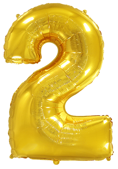 Μπαλόνι Φοιλ Σχήμα Χρυσό Νούμερο 2 Ασυσκεύαστο