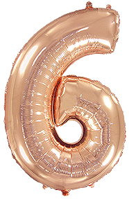 Μπαλόνι Φοιλ Σχήμα Ροζ Χρυσό Νούμερο 6 Ασυσκεύαστο