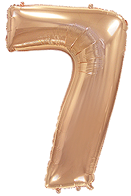 Μπαλόνι Φοιλ Σχήμα Ροζ Χρυσό Νούμερο 7 Ασυσκεύαστο