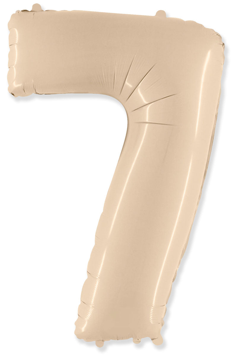 Μπαλόνι Σχήμα Νούμερο 7 Ιβουάρ - Satin Cream / 90 εκ ύψος - Ασυσκεύαστο