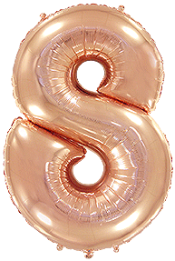 Μπαλόνι Φοιλ Σχήμα Ροζ Χρυσό Νούμερο 8 Ασυσκεύαστο