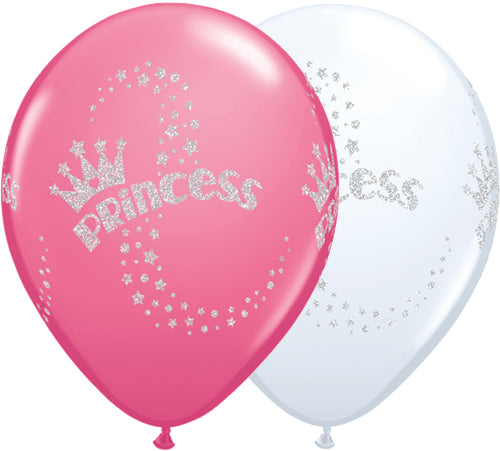 Μπαλόνια Λάτεξ 11 Glitter Princess Ast White and Rose /25 τεμ