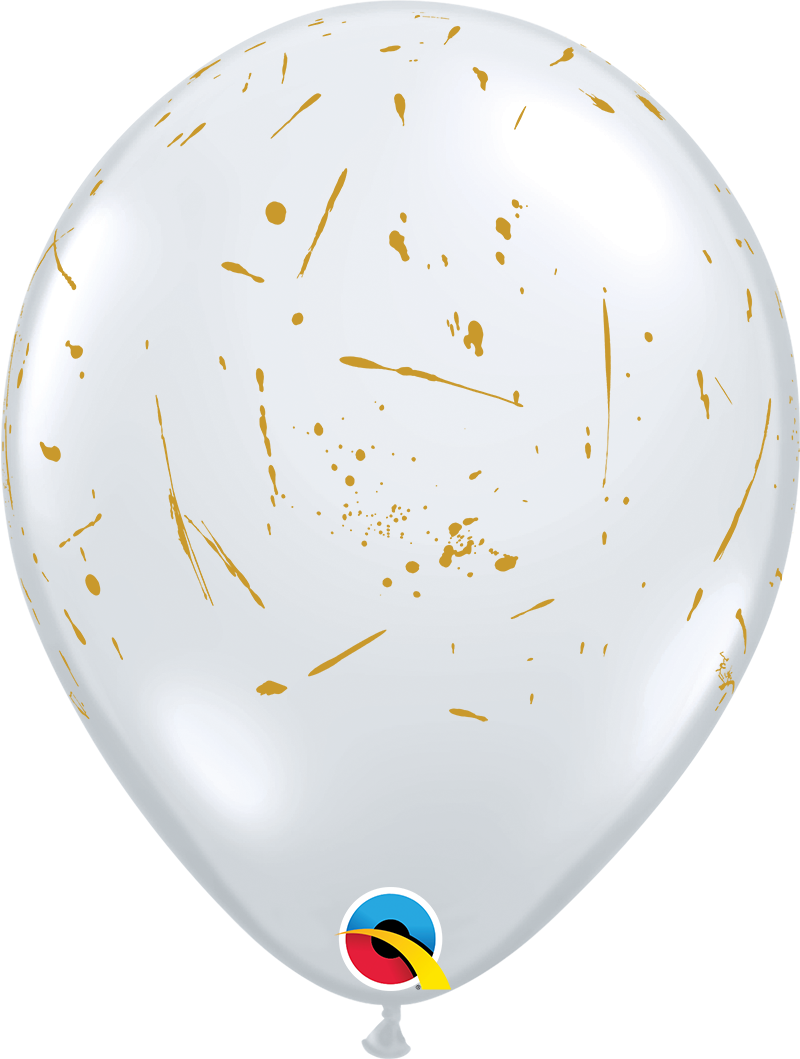 Μπαλόνια Λάτεξ Διάφανο 11 Paint Splatters Χρυσό / 25 τεμ