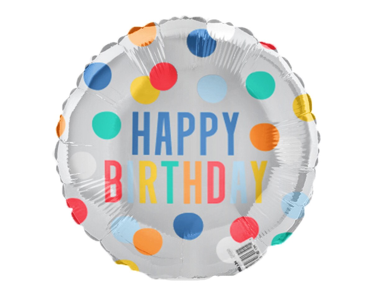 Μπαλόνι φοιλ Μίνι 9 Happy Birthday Dots / 23εκ