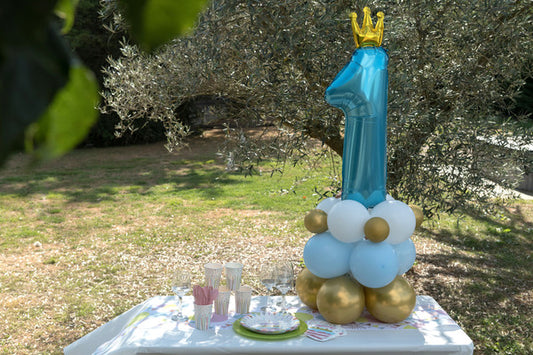 Σετ μπαλόνια Σιελ για 1α Γενέθλια με Κορώνα