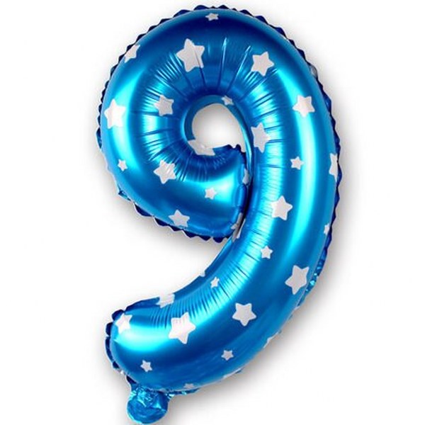 Mini Shape Μπαλόνια Αριθμοί Μπλε 40 cm – 16″