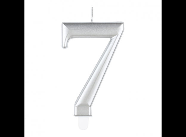 Κερί 7 Μεταλλικό Ασημί / 8 εκ.