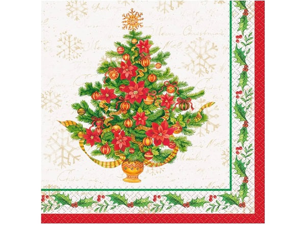 Χαρτοπετσέτες Φαγητό Festive Tree Poinsettia / 16 τεμ
