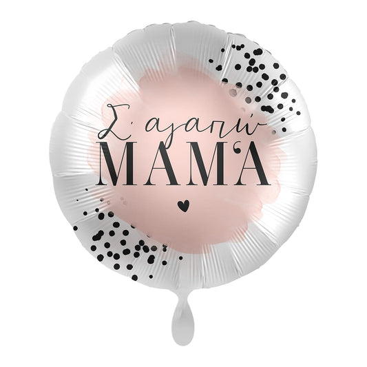 Μπαλόνι Φοιλ 17  Σ' αγαπώ Μαμά Μαύρα Πουά / 43 εκ