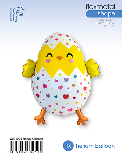 Foil Balloon Happy Chicken / 81 x 80 cm