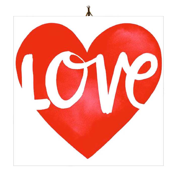 Διακοσμητικό καδράκι Βαλεντίνου "Καρδιά Love"