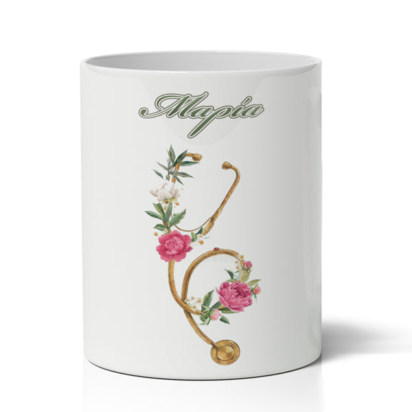 Μολυβοθήκη για Γιατρό - Στηθοσκόπιο Με Λουλούδια