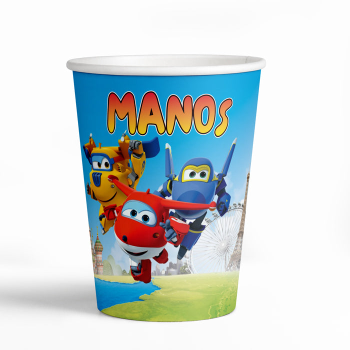 Ποτήρια με όνομα - Super Wings (3 τεμ)