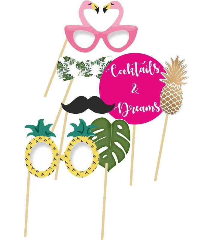 Σετ Στικάκια Photo booth Aloha (7 τεμ)
