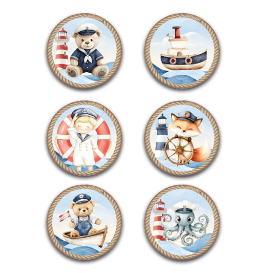 Σετ κονκάρδες - Ναυτικό Αρκουδάκι (6 τεμ)