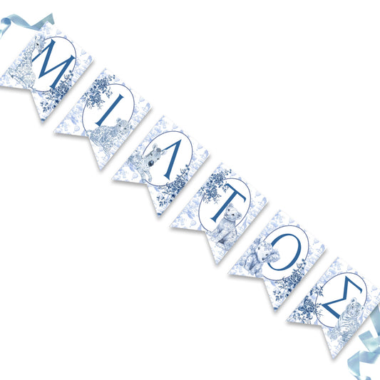 Σημαιάκια Mε 'Oνομα - Blue Toile Ζώα Της Ζούγκλας