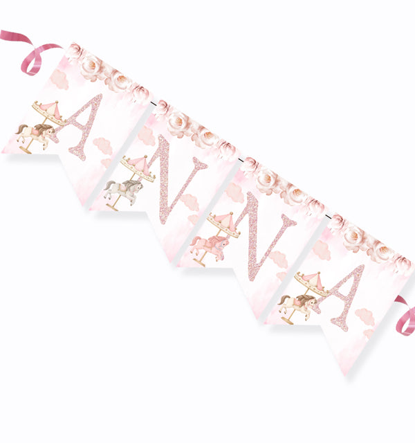 Σημαιάκια Mε 'Oνομα - Ροζ Καρουζέλ