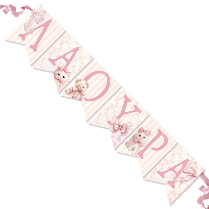 Σημαιάκια Mε 'Oνομα - Ροζ Φιόγκος